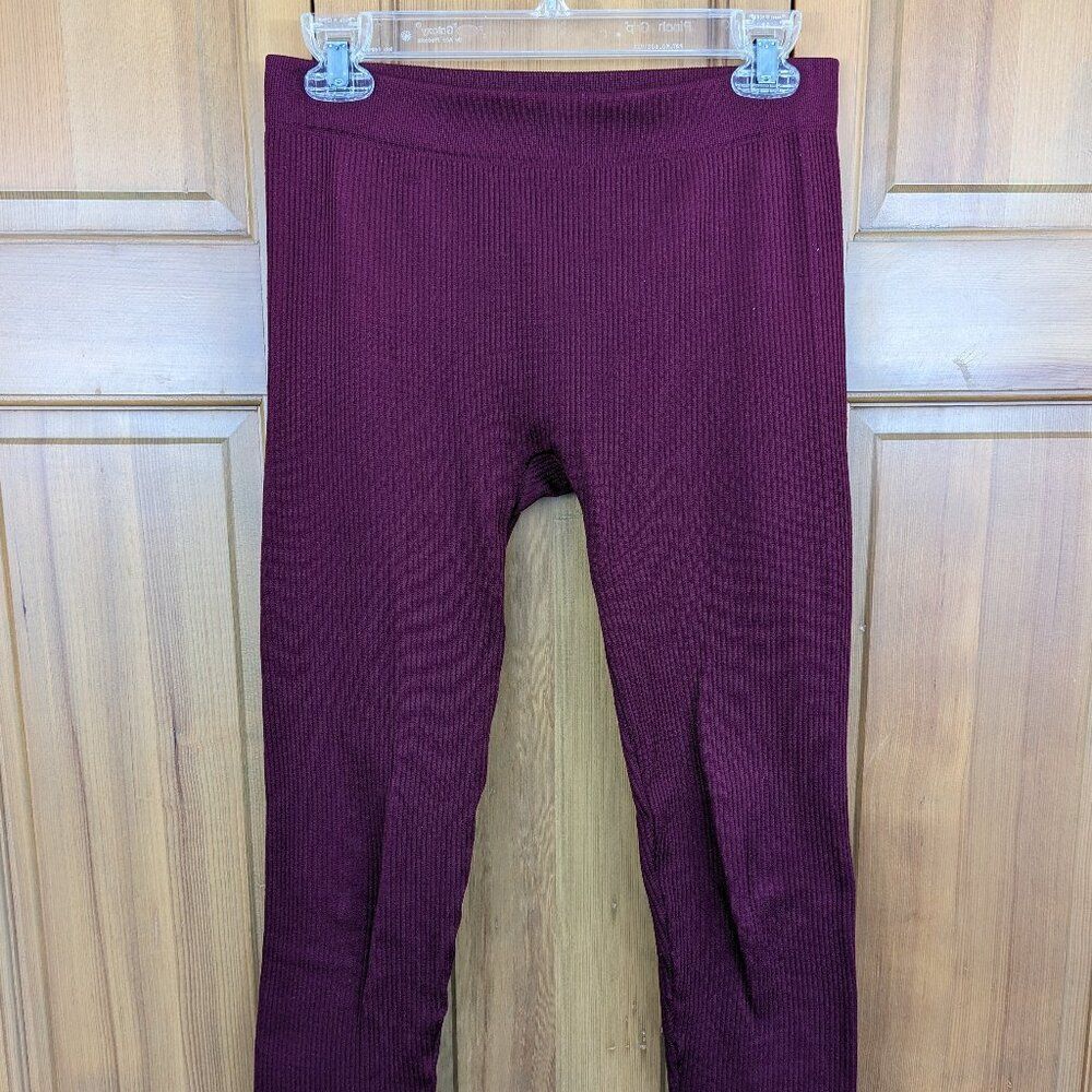 Leggings Size S Hippie Rose Solid Burgundy Polyester/Spandex